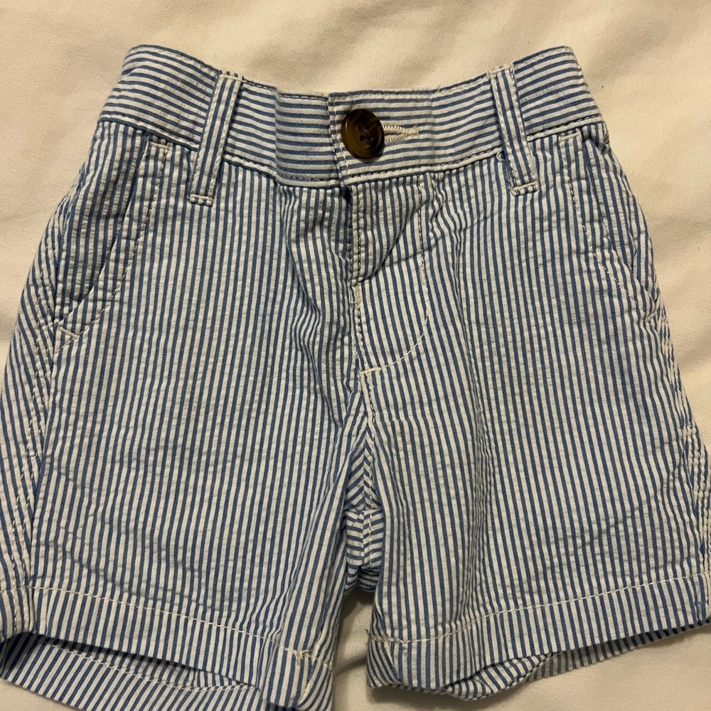 Hope and Henry Seersucker baby boy shorts